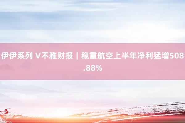 伊伊系列 V不雅财报｜稳重航空上半年净利猛增508.88%