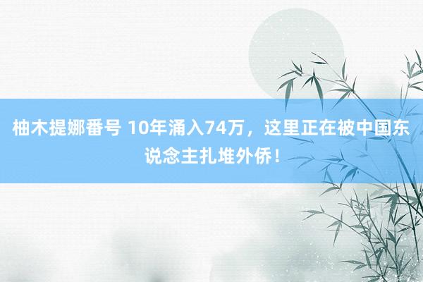 柚木提娜番号 10年涌入74万，这里正在被中国东说念主扎堆外侨！